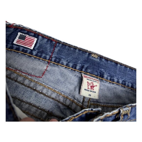 VINTAGE TRUE RELIGION Billy Super T Flare Boot Cut Designer Denim Jeans 34x34 - Picture 7 of 9